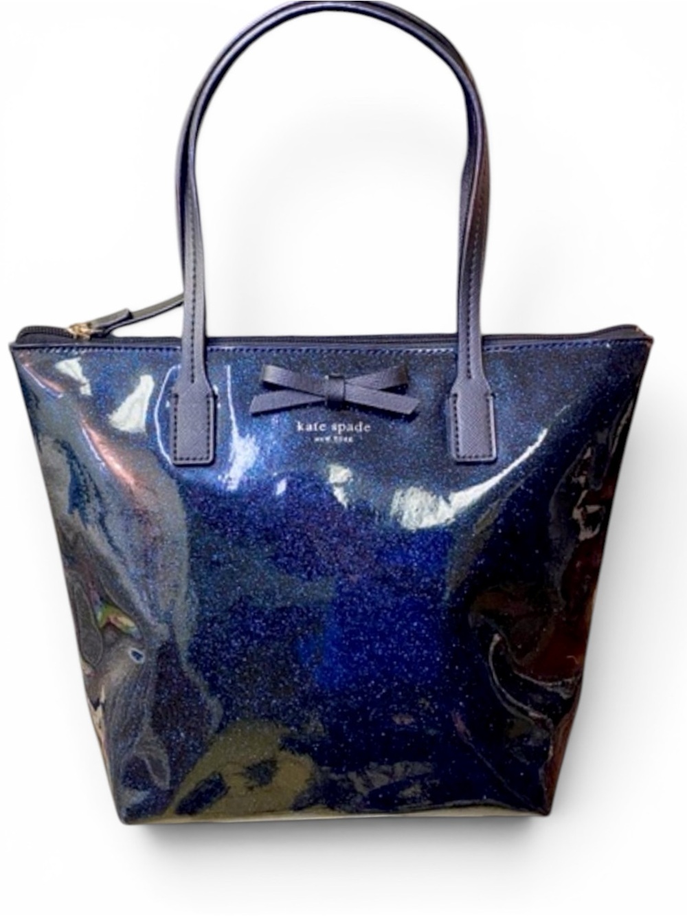 Kate Spade Mavis Street Jeralyn Blue Glitter Celestial Tote Shoulder Bag - Picture 7 of 13
